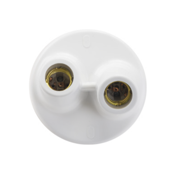 PLAFON PLAST 100W 2 LAMP BCO DEMI