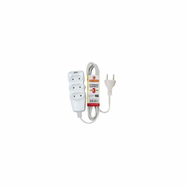 EXTENSAO 03M PL 2P 2X0,75 BCO MEGATRON