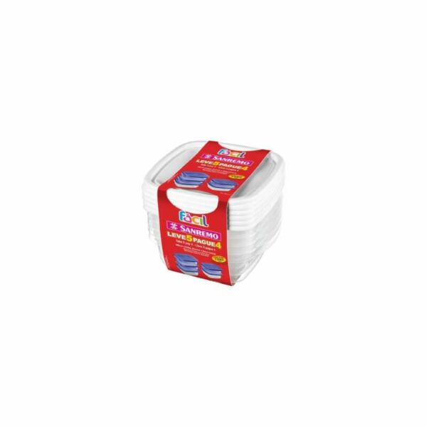 POTES PLAST C/5 530ML SANREMO L5PG4