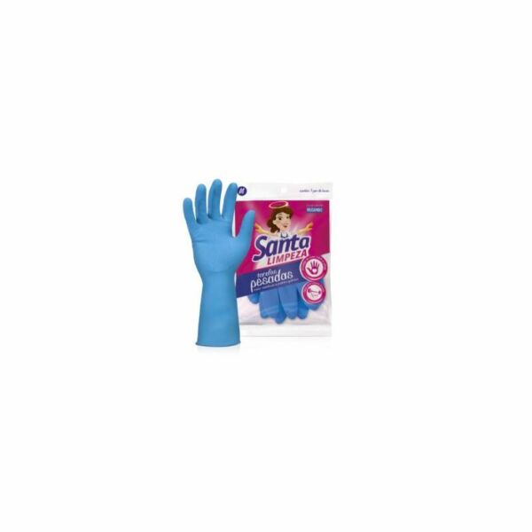 LUVA LATEX STA LIMPEZA AZ P MUCAMBO FLOC TAREF PES
