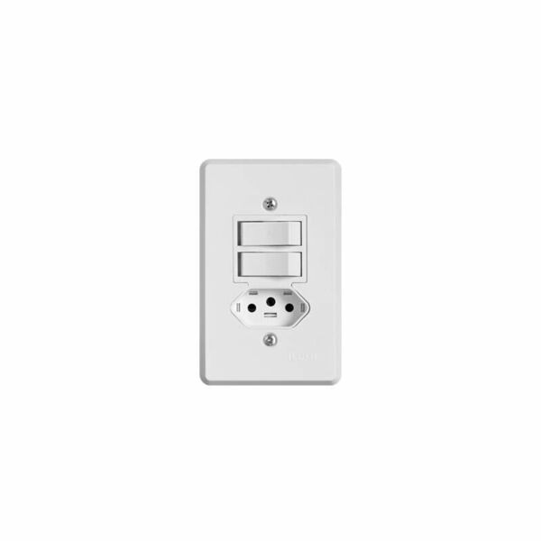 INT 2TC SIMP+1TOM C/PL 2X4 10A PRAT 19210 ILUMI