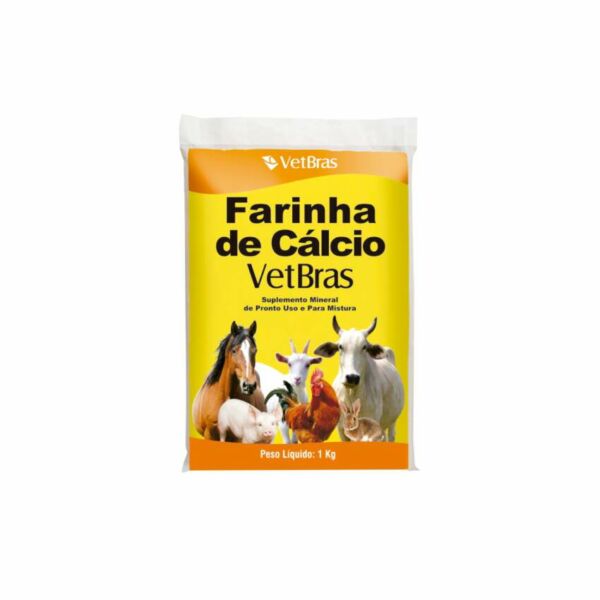SUPL MINERAL FARINHA CALCIO 1KG VETBRAS VET01024