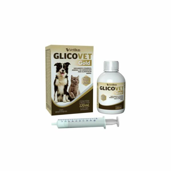 SUPL VITA CAO/GATO GLICOVET GOLD 30ML VETBRAS VET01131