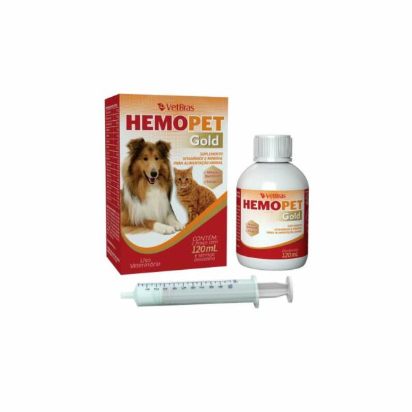 SUPL VITA CAO/GATO HEMOPET GOLD 120ML VETBRAS VET01126