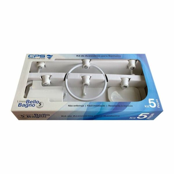 ACESSORIO BANHEIRO 5PCS ABS BCO/CROMO BELLO BAGNO
