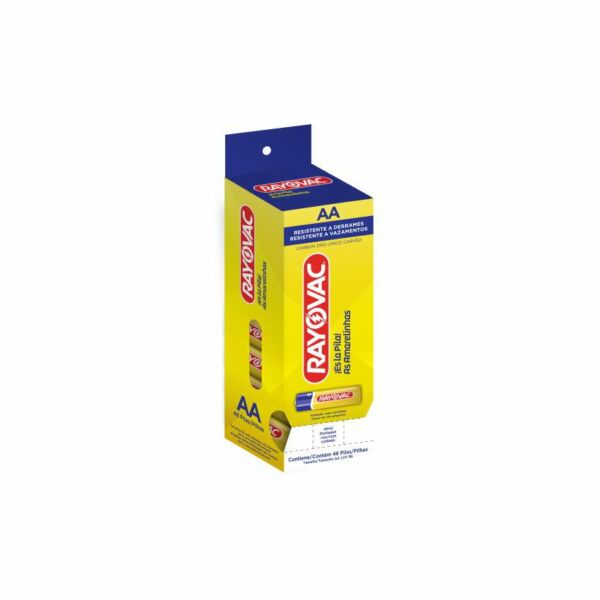 PILHA AMARELA AA PEQUENA 12X4 TUBO RAYOVAC