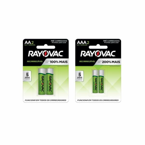 PILHA RECARREGAVEL AAA PALITO RAYOVAC