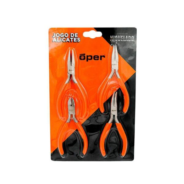 JOGO ALICATE 4.1/2" NIQUELADO 4 PCS OPER