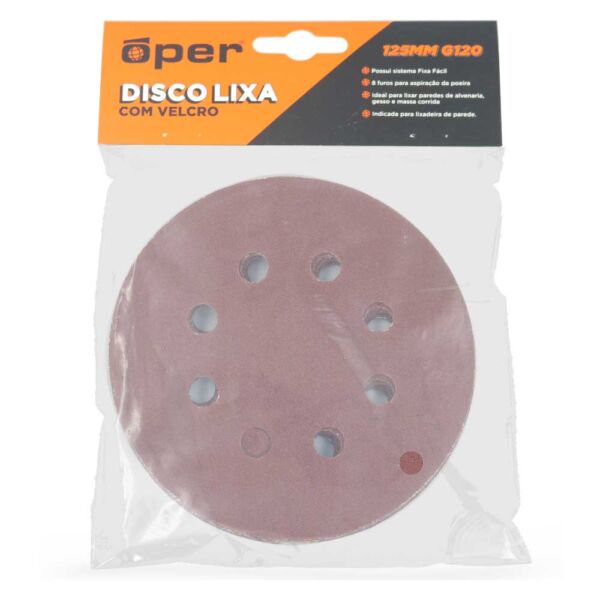DISCO LIXA C/ VELCRO 125MM A080 C/10 OPER