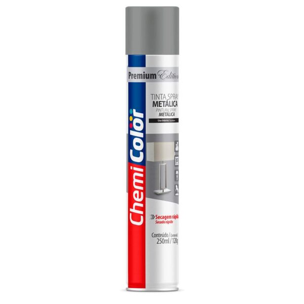 TINTA SPRAY METALICA 250ML PRATA CHEMICOLOR